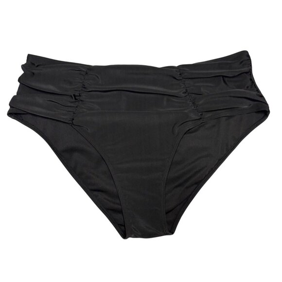 Womens High Waisted Bikini Swim Bottoms Set Black Floral Pattern Size 3XL New - Picture 3 of 9